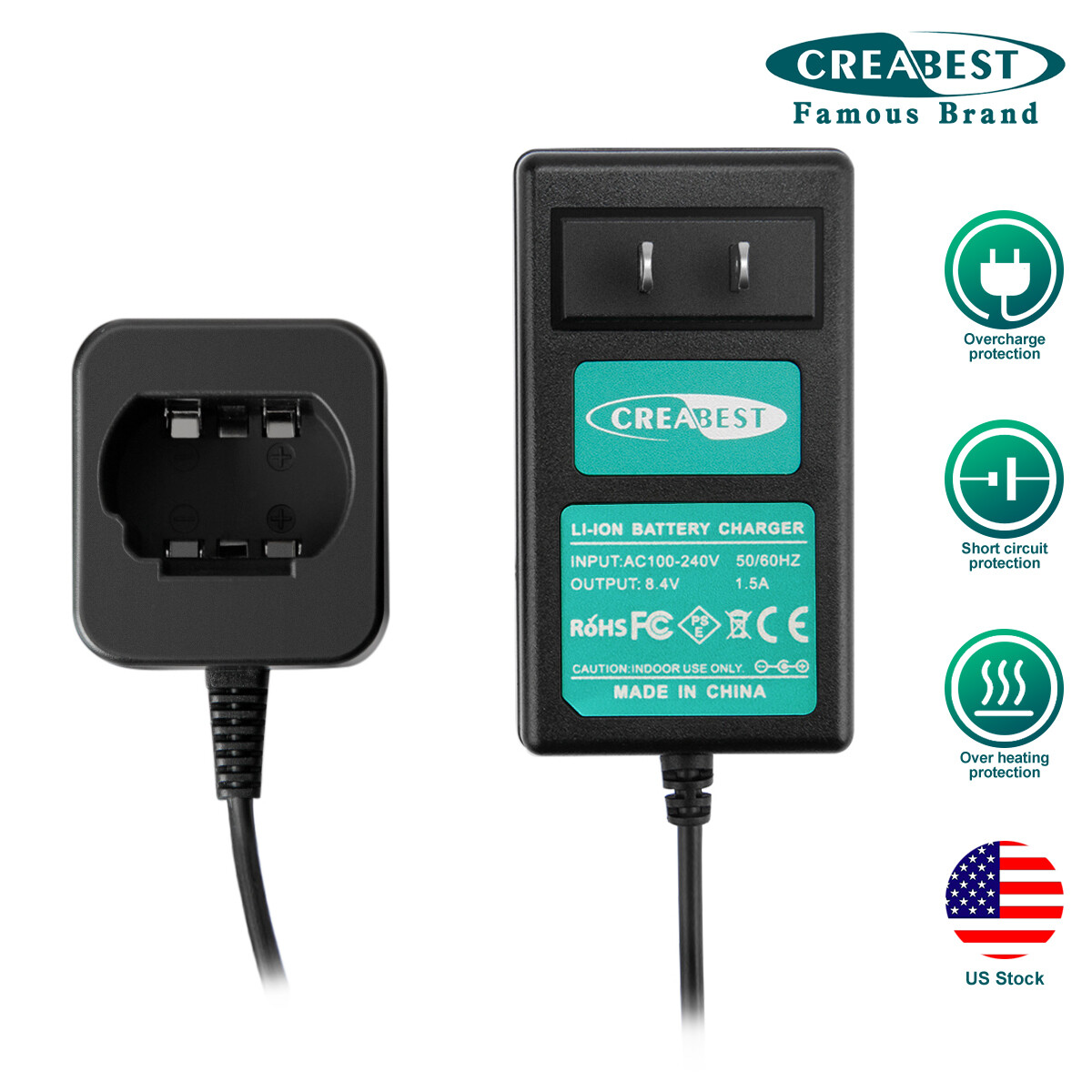 Charger For Dewalt 8V Li-ion DCB080 DCL023 DW4390 DCF680N1 DCF680G2 Battery