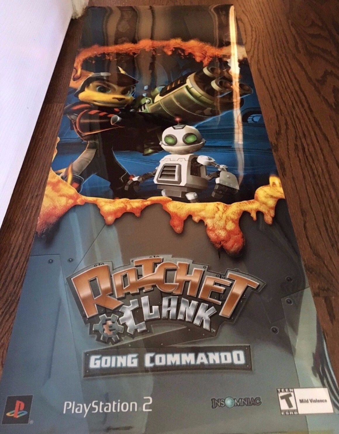 Ratchet And Clank Metallic Poster 32″ X 12.5″ Playstation 2 Store Display Sign