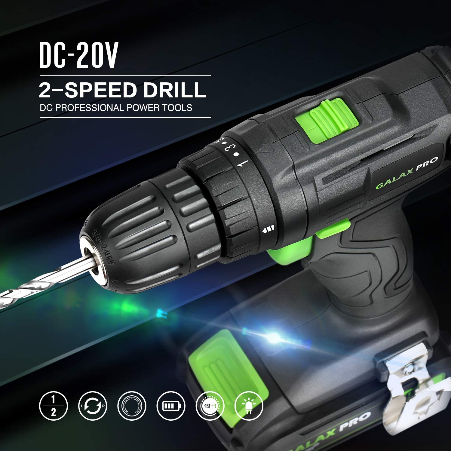 Cordless Drill Driver/Impact Driver with 1pcs 1.3Ah Lithium-Ion Batteries, Ch…