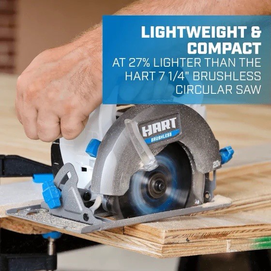 BRAND NEW HART Cordless Brushless Compact Circular Saw 5-1/2″ 20v Li-Ion TOOL