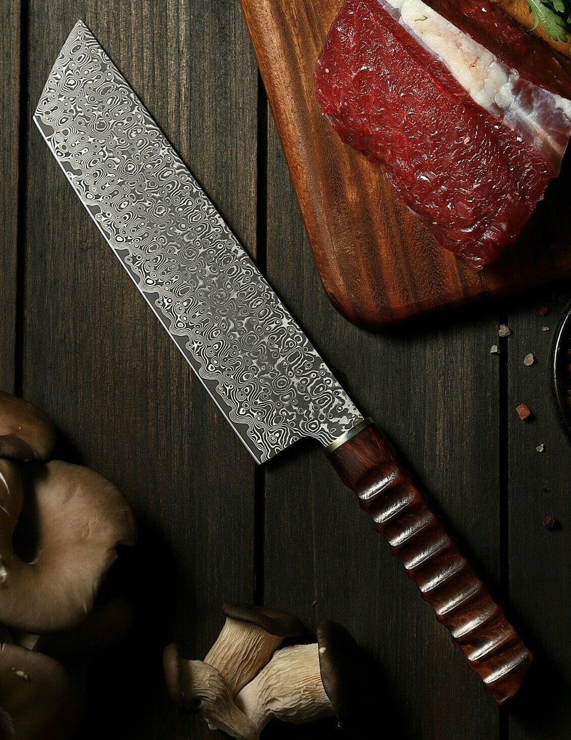 Xin Cutlery Japanese Style Nakiri Kitchen Knife 8.11″ VG10 Steel Blade Wood