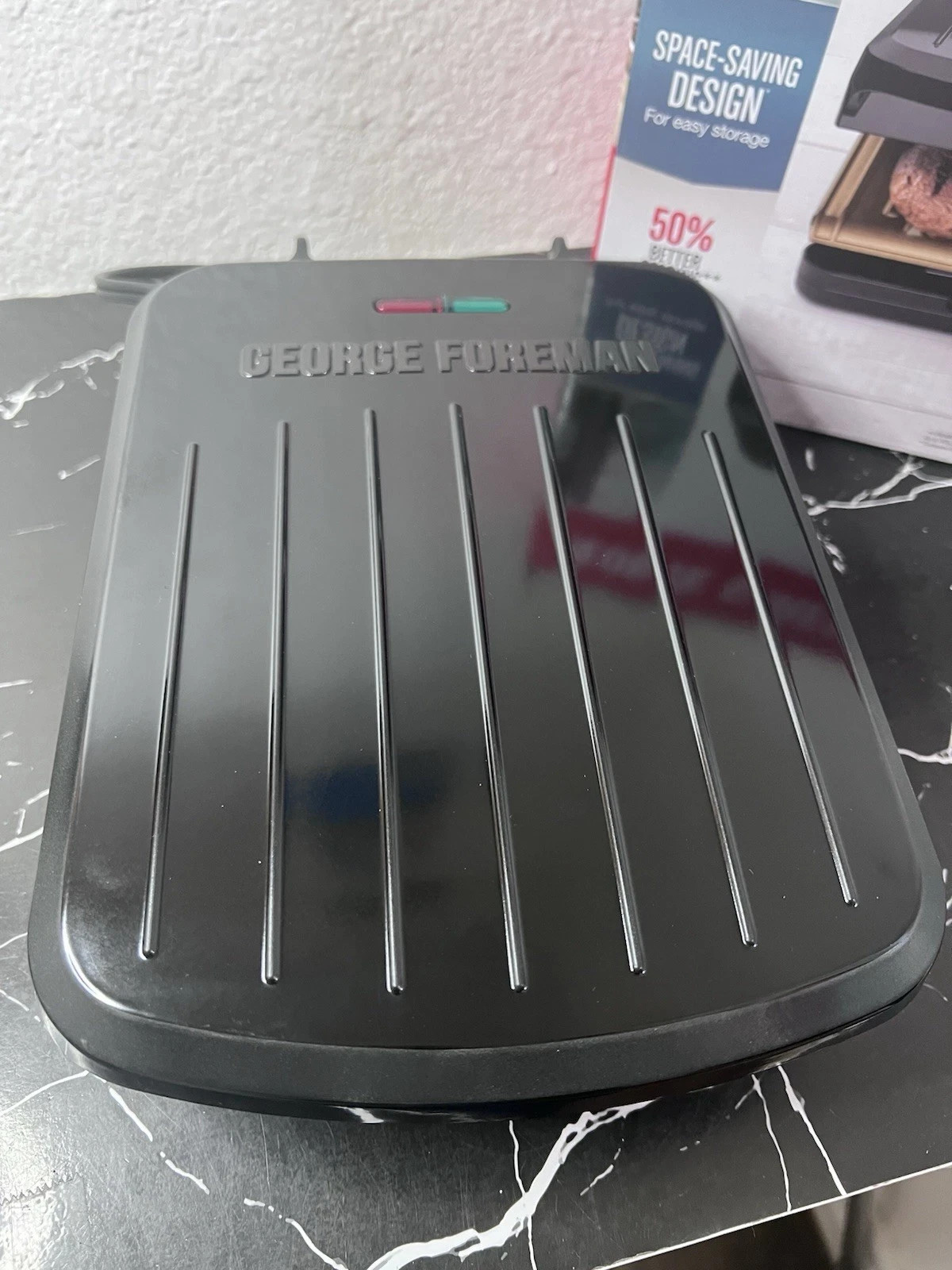 George Foreman GR012F-1TG: 2 Serving Contact Grill – Bronze & Black