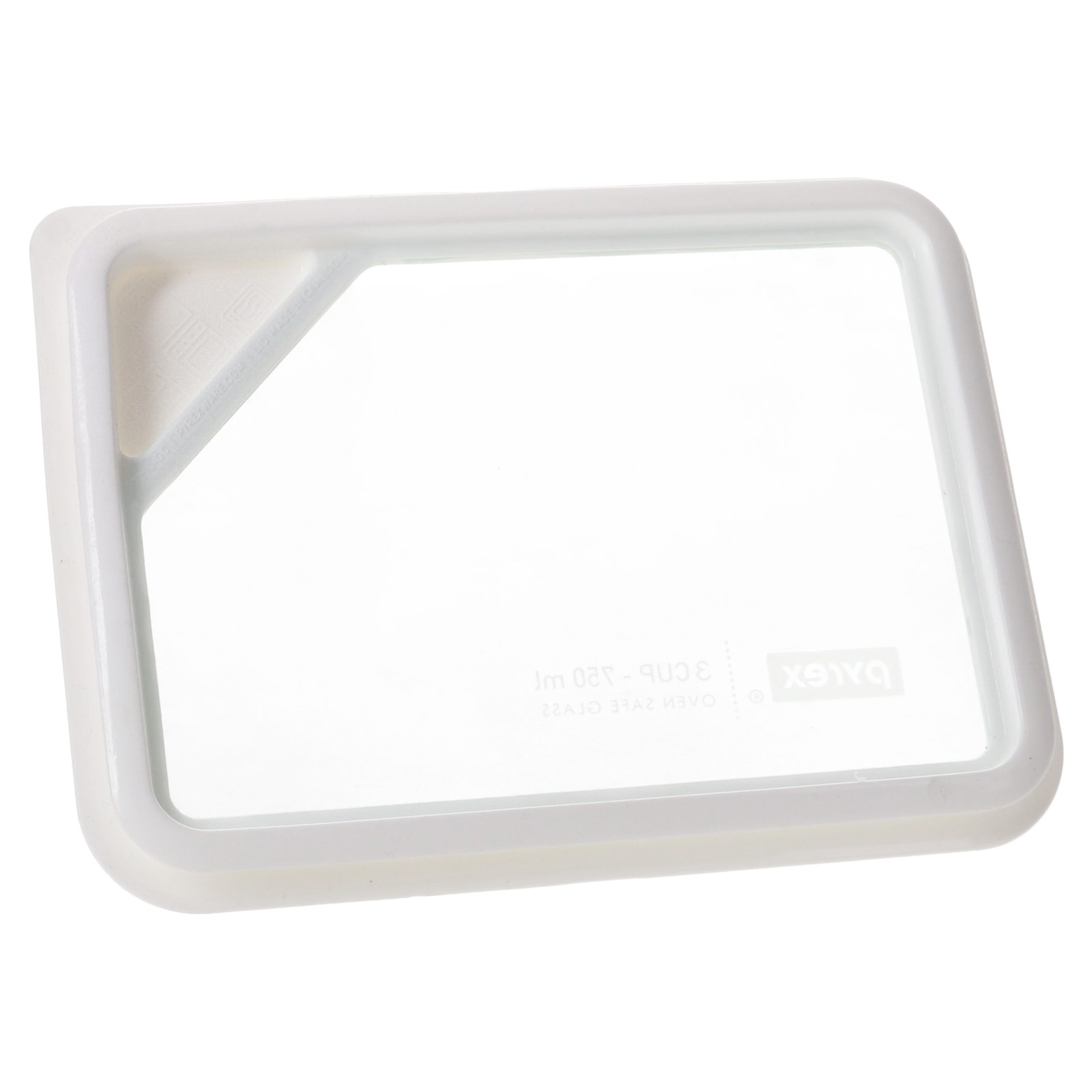 Pyrex OV-7210 Ultimate 3-Cup White Silicone Rimmed Glass Lid (2-Pack)