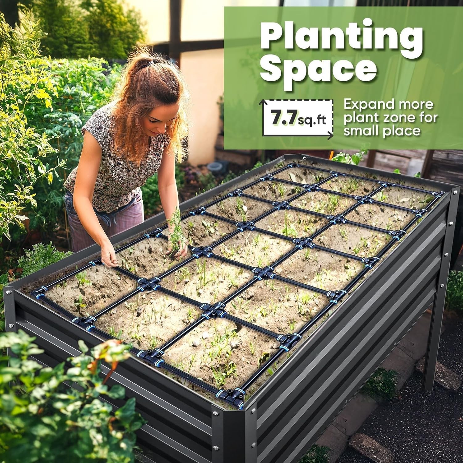 Raised Garden Bed with Irrigation System and Legs 48×24×31.5 in | Galvanized …