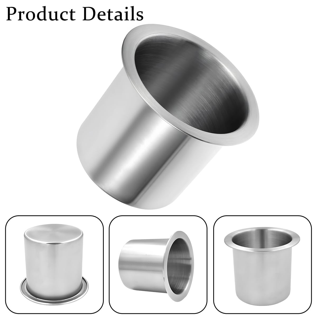 Drop-in Car Cup Drink Holder, 2PCS 3.43 Inch Stainless Steel Poker Table Wate…