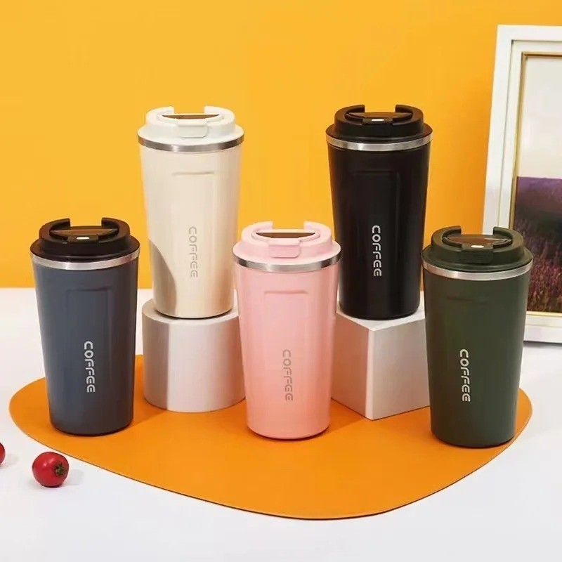 380ml/510ml Stainless Steel Travel Coffee Mug Thermos Cup Leak-Proof Office