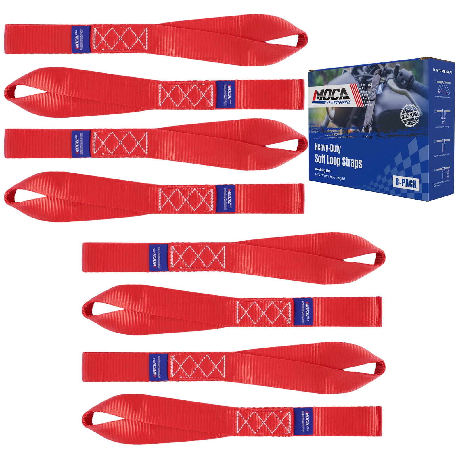 Heavy Duty Tie Down Kit – 10643 Lbs Breaking Strength Tie Down Straps 1.6″ x 17′