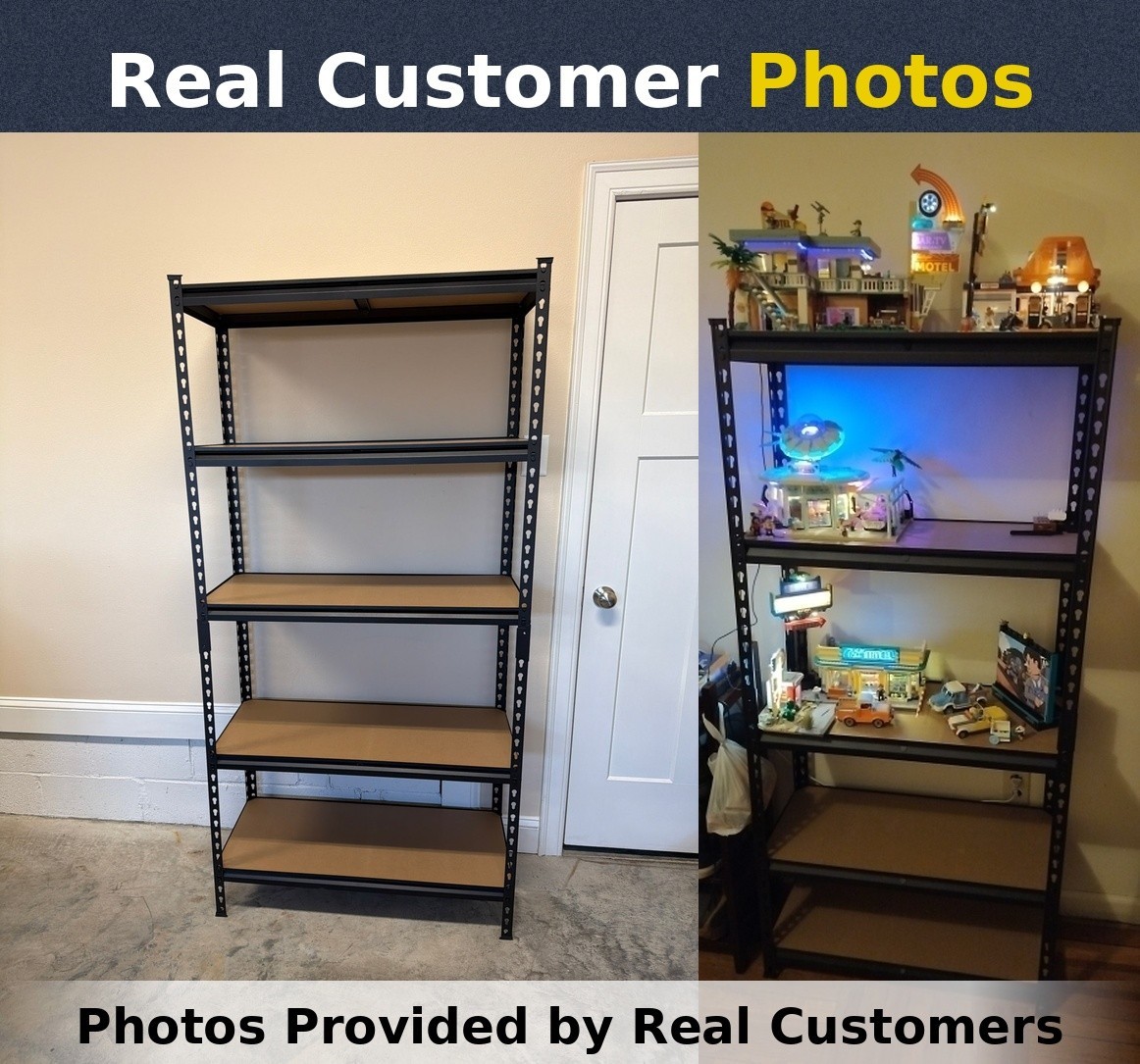 5-Tier Heavy Duty Metal Shelving Storage Adjustable Garage Shelves Utility Rack