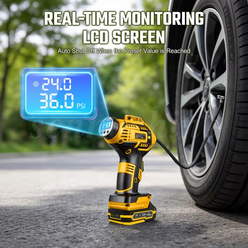 Car Air Tire Pump Inflator Compressor LED Digital Electric Portable 980kPa 20V