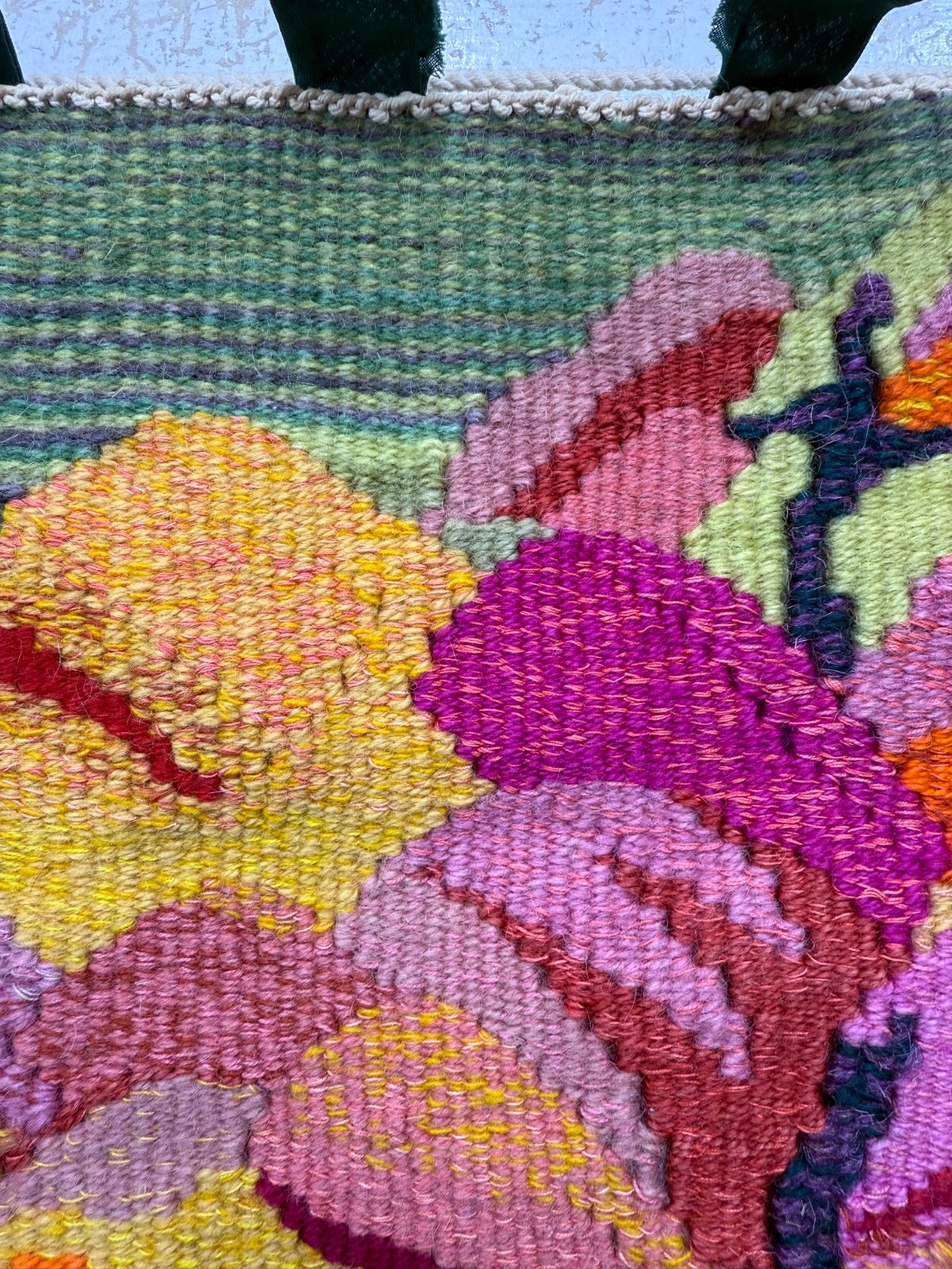 Vintage Beautiful Hand Woven Wool Weaving Tapestry Kilim Rug 50×41 Cm