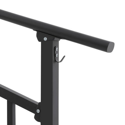 4 Steps Handrails 53x37in Stair Railing Carbon Steel Handrails W/ Safe Fences