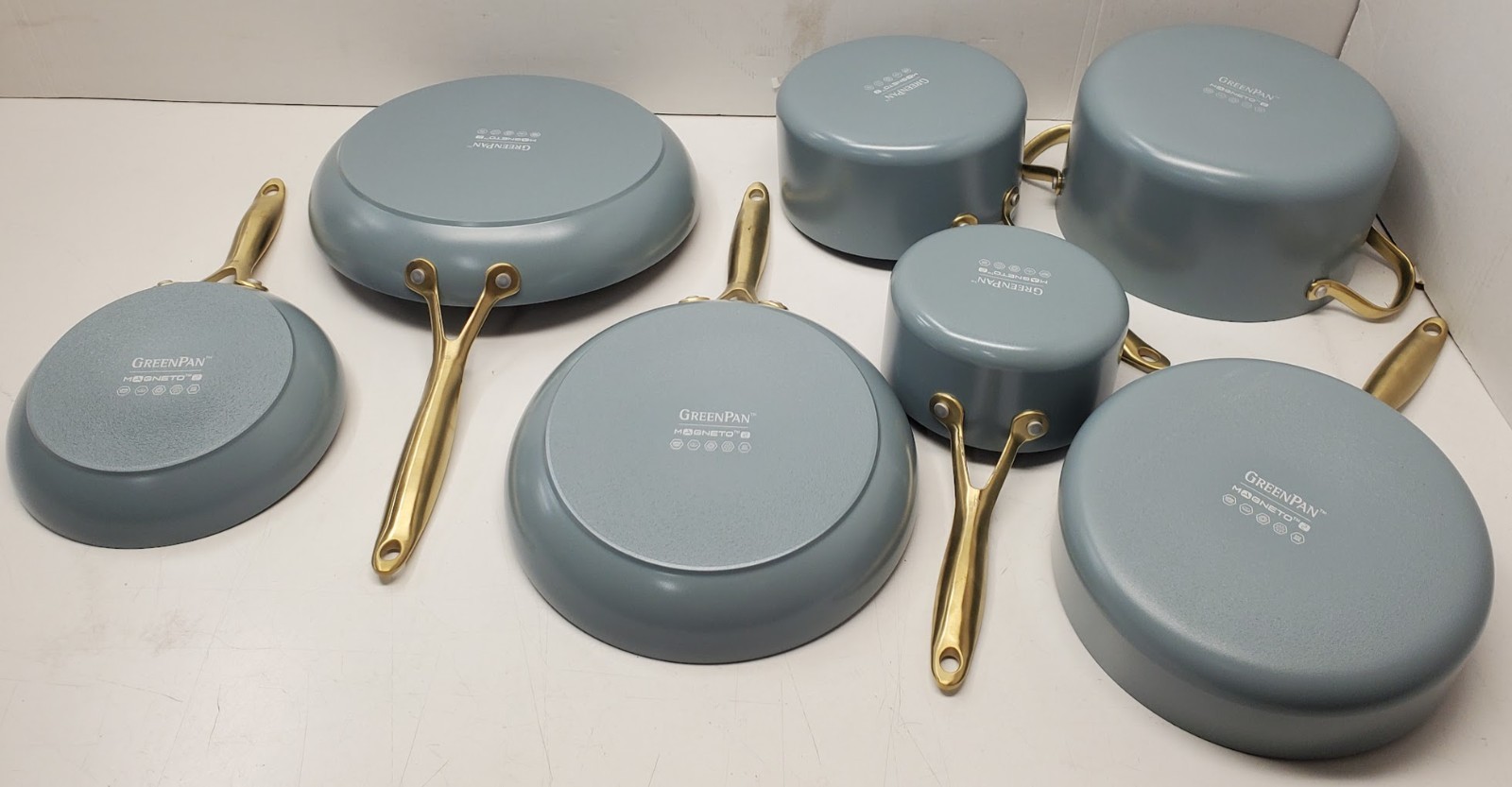 GreenPan Jewel Pro 10PC Ceramic Nonstick Cookware Set BLUE *See Description*