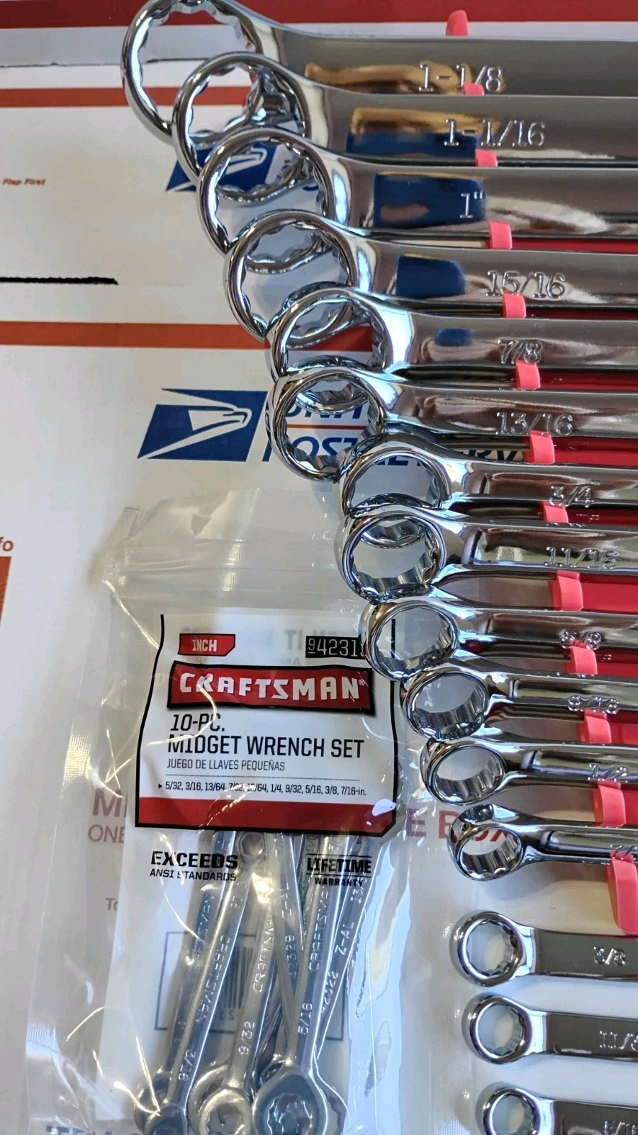 CRAFTSMAN 26 PIECE Standard Combination Wrench Set INCH WITH RACK AIRCRAFT AUTO