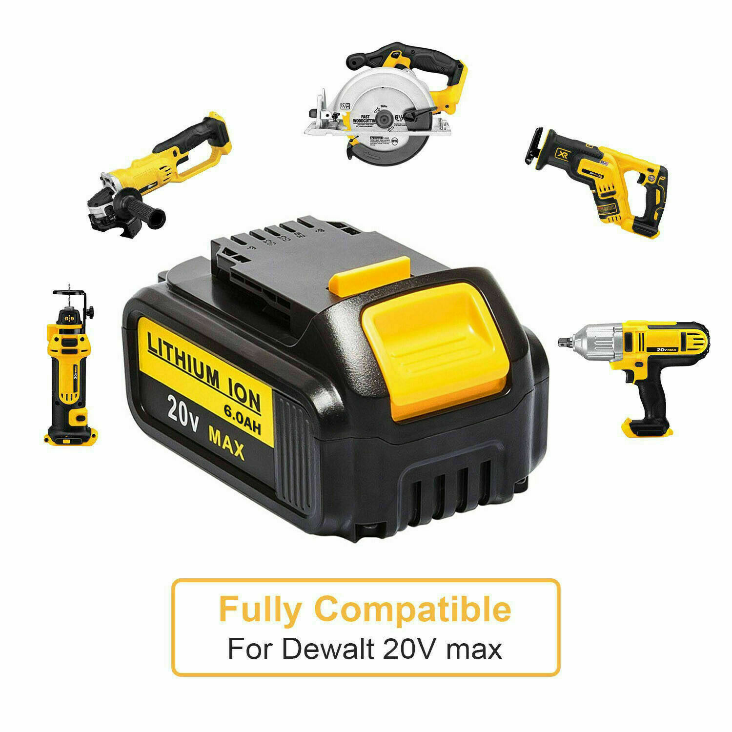 1/2pack 20V For DeWALT Max Lithium Ion DCB201 DCB203 DCB207 Battery or Charger