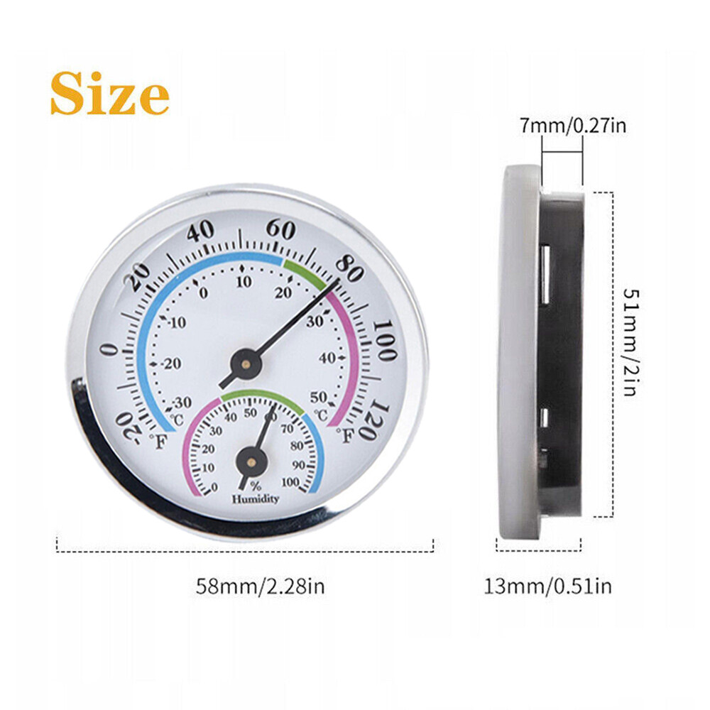 4Pcs Analog Thermometer Hygrometer Humidity Meter Gauge Temperature Room Indoor