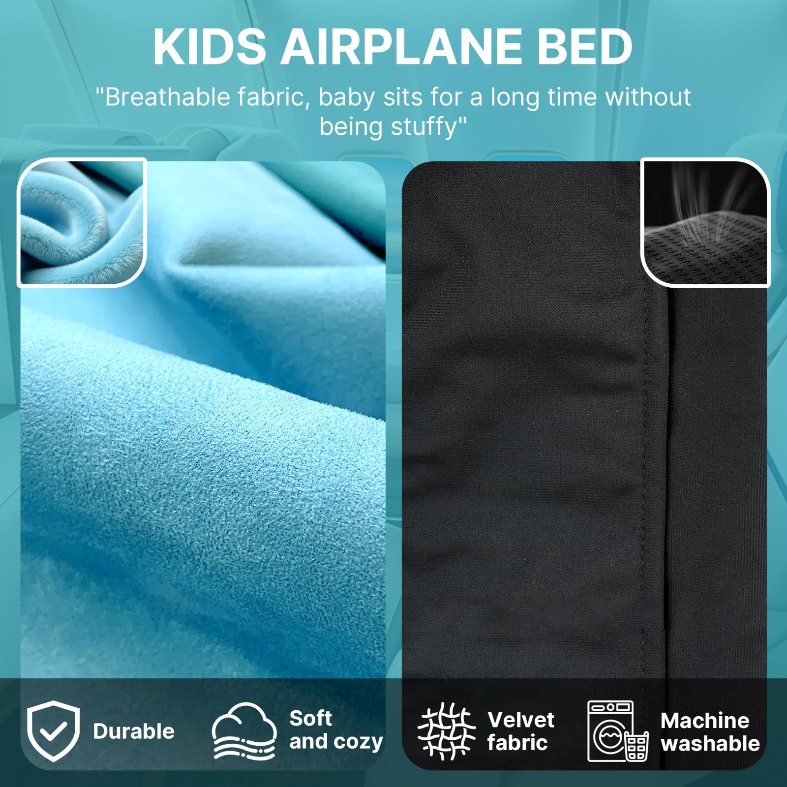 Portable Toddler Airplane Bed for Babies 1-12 Months – Travel Essentials for Fli