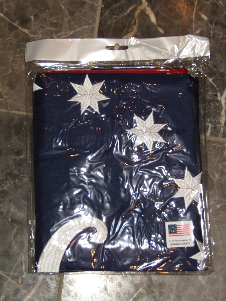 3×5 Embroidered Bennington 76 Flag 1776 220D Sewn Nylon Flag 3’x5′ Grommets