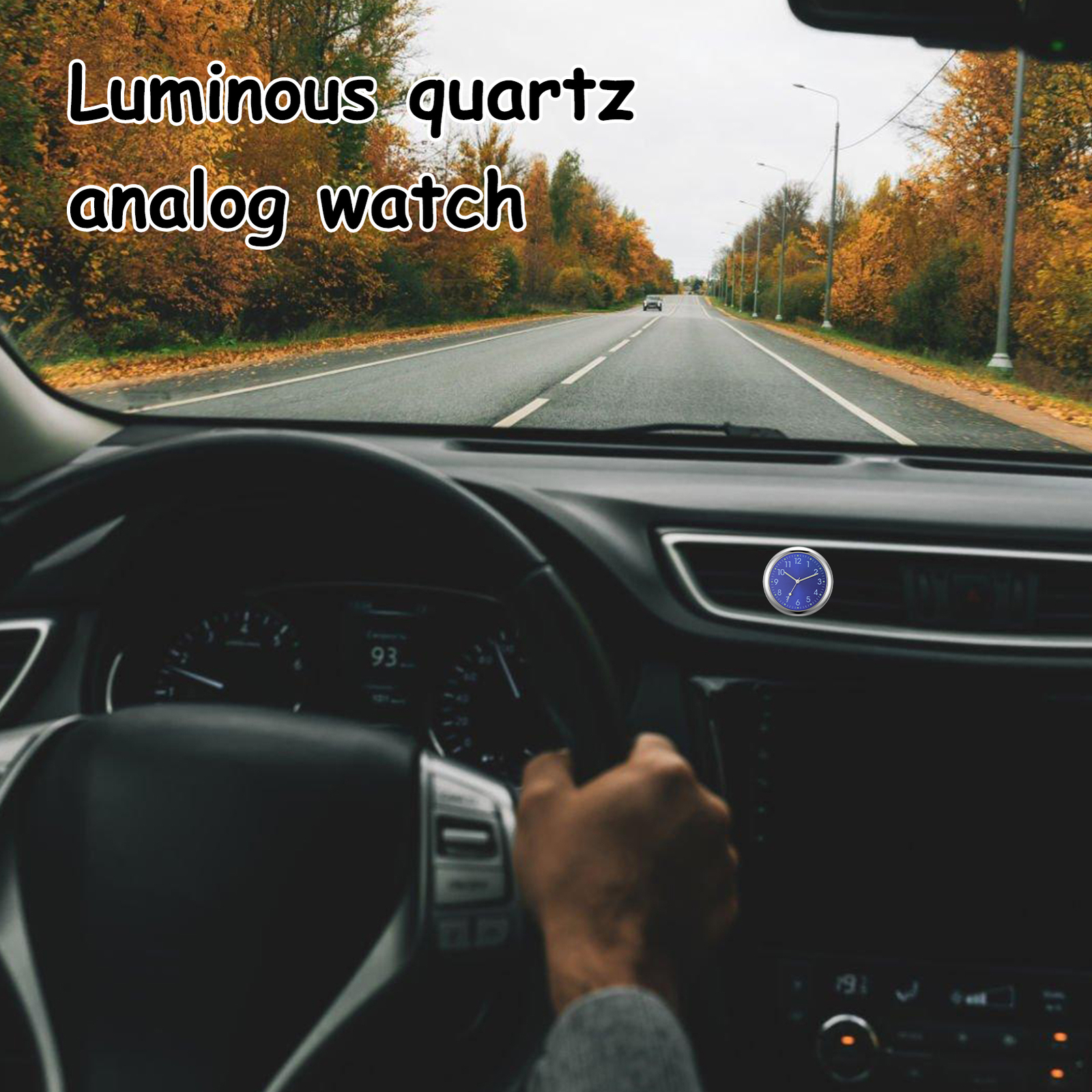 Car Dashboard Clock Mini Tiny Analog Clock Watch for Vehicle Stick On Clock USA