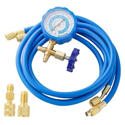 R410A Recharge Kit AC Charging Hose, R410A Manifold Gauge Set with R410A Mini