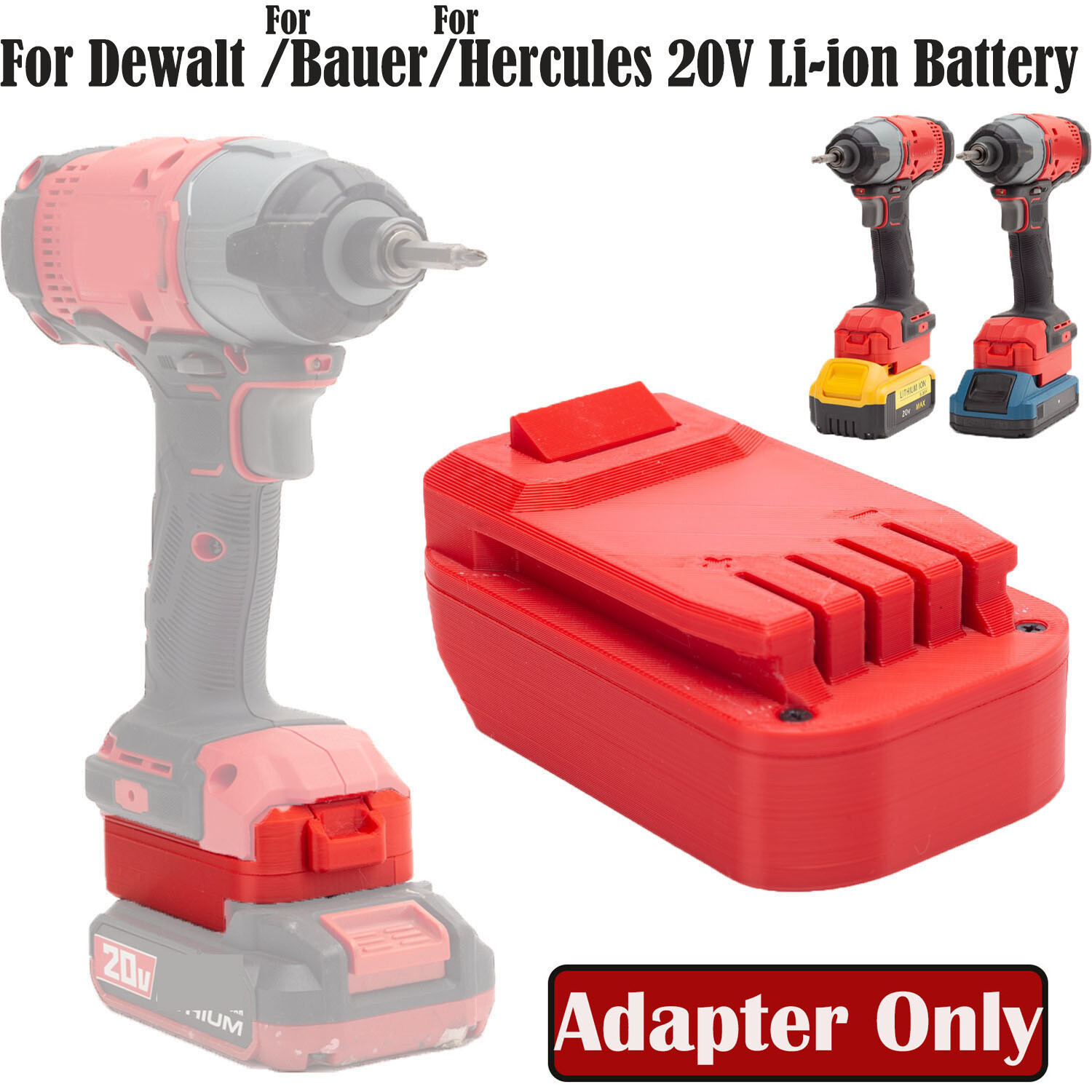For Bauer 20V Lithium Battery Adapter to For Craftsman 20V V*20 Tools US