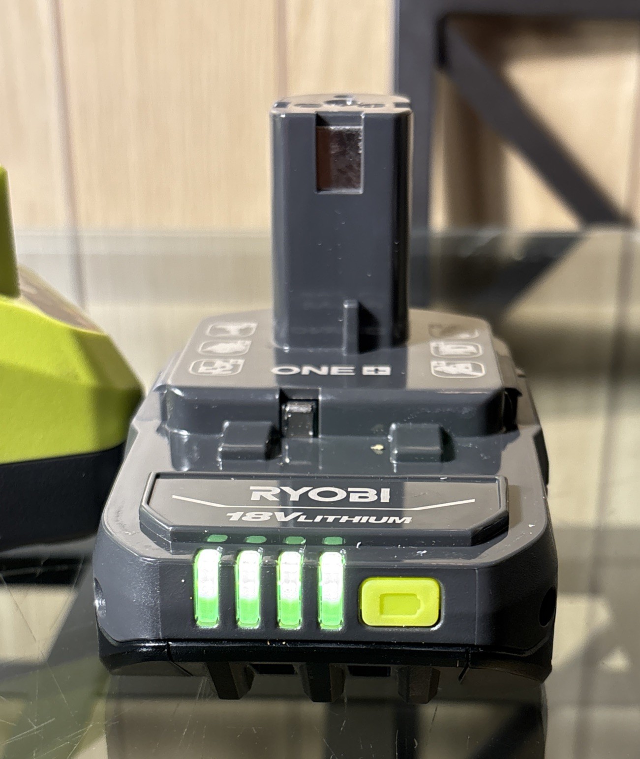 RYOBI ONE+ 18V 2.0Ah Lithium Battery PBP006 + PCG002 Charger Kit – Black/Neon