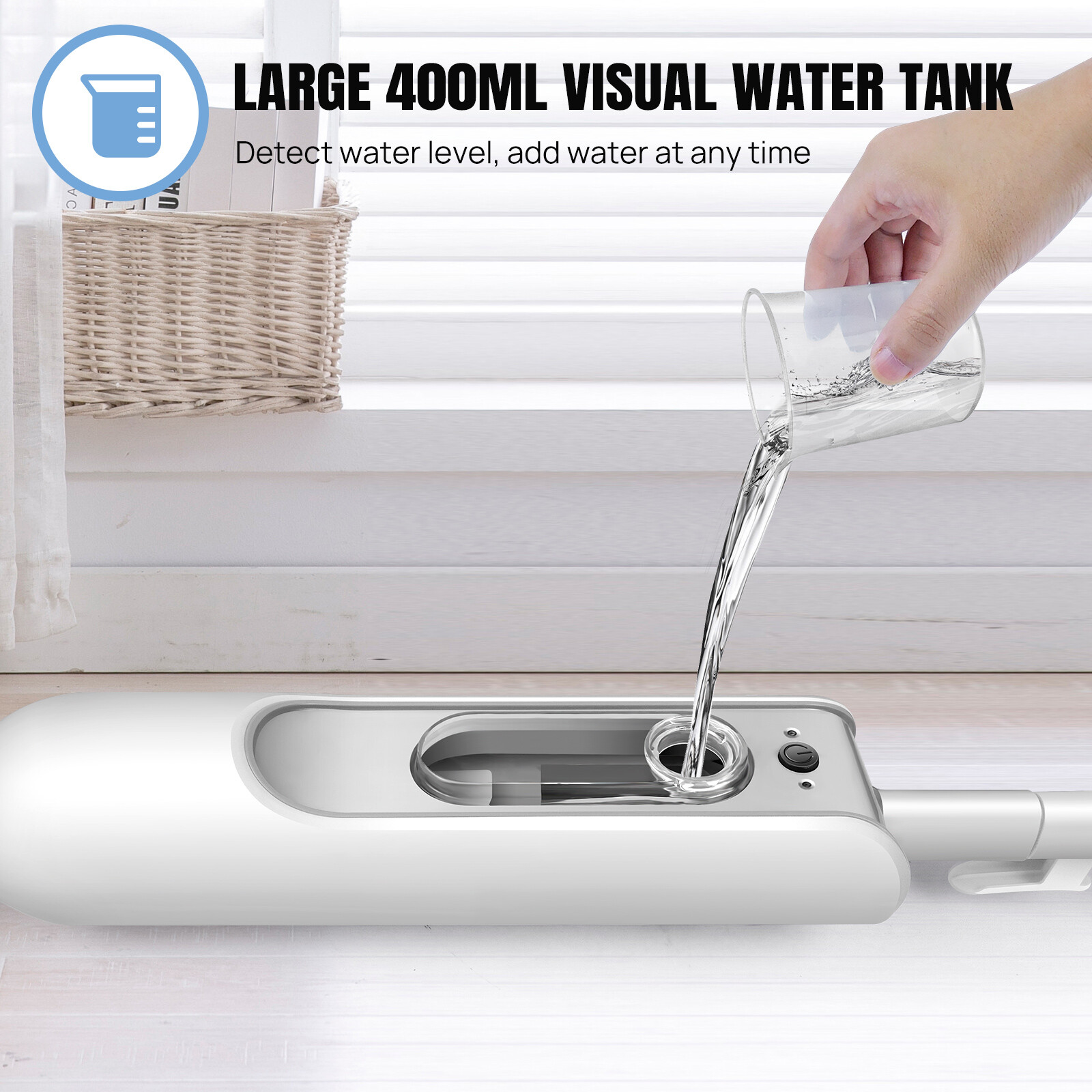 3000W Steam Mop Hard Wood Floor Cleaner 2 Speed with 2 Pcs Pads and Water Tank