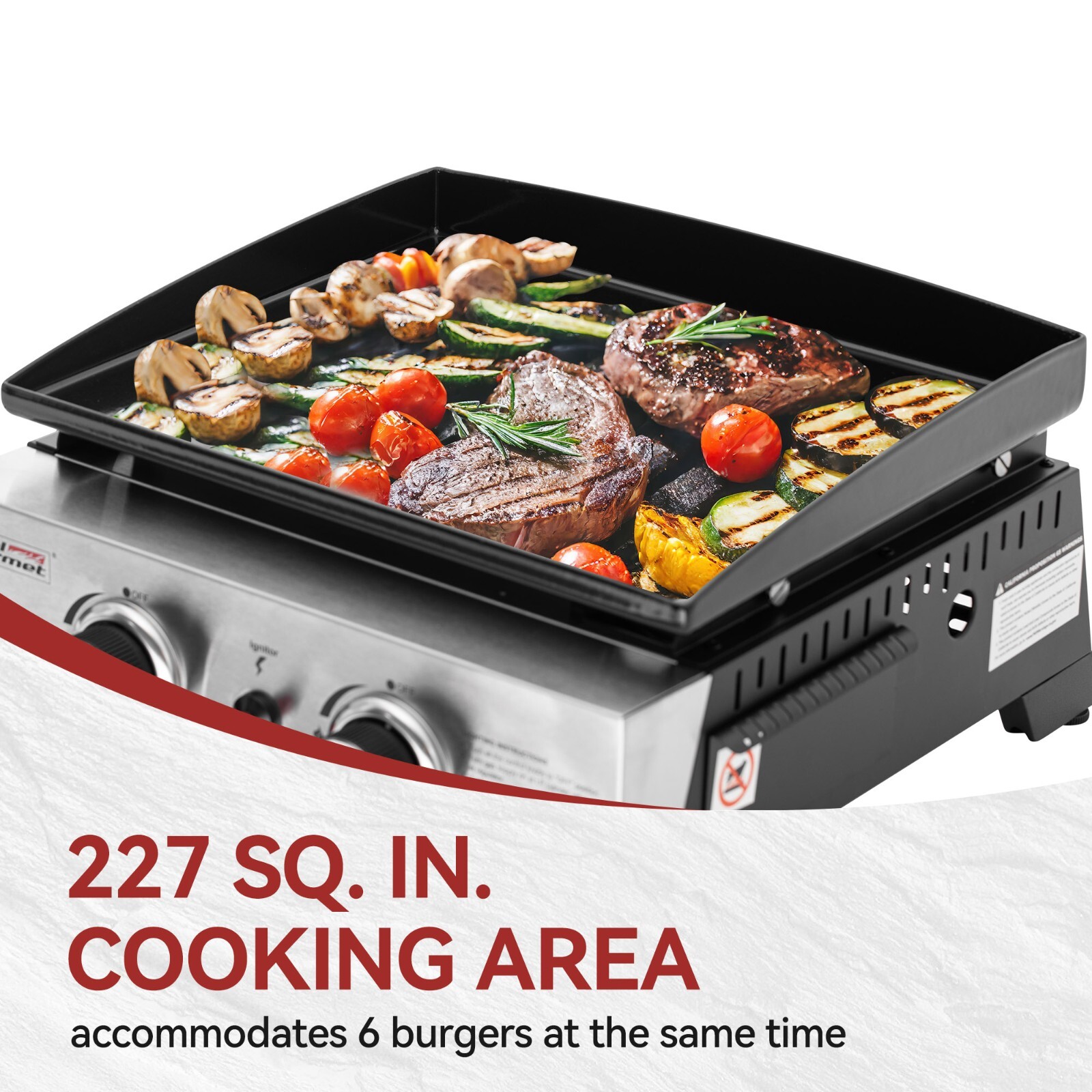 Royal Gourmet Portable 17-Inch 2-Burner Tabletop Gas Griddle Grill