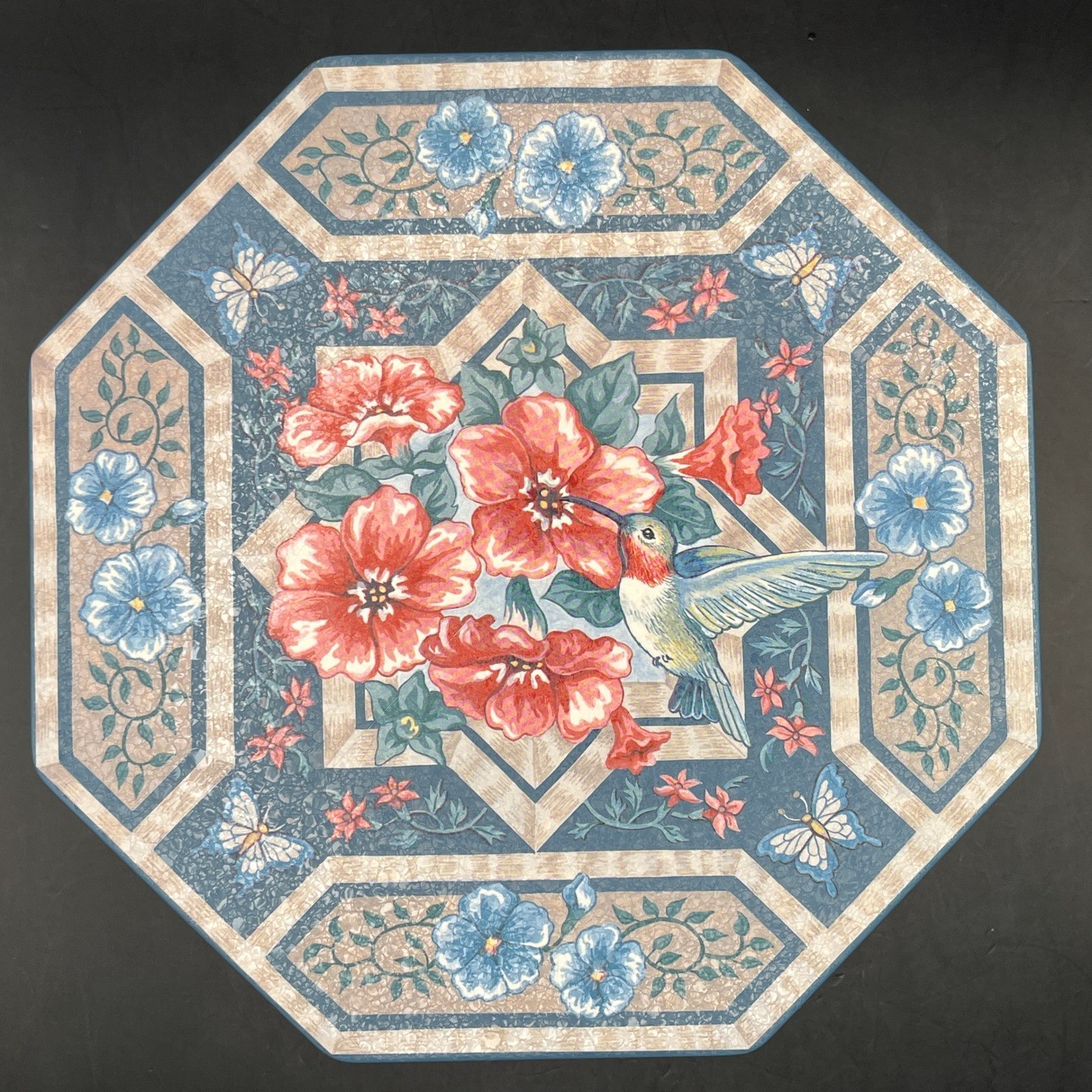 Partylite Windsor Garden Hummingbird Tin TIN ONLY Octagon 3″ x 7.5″ Decorative
