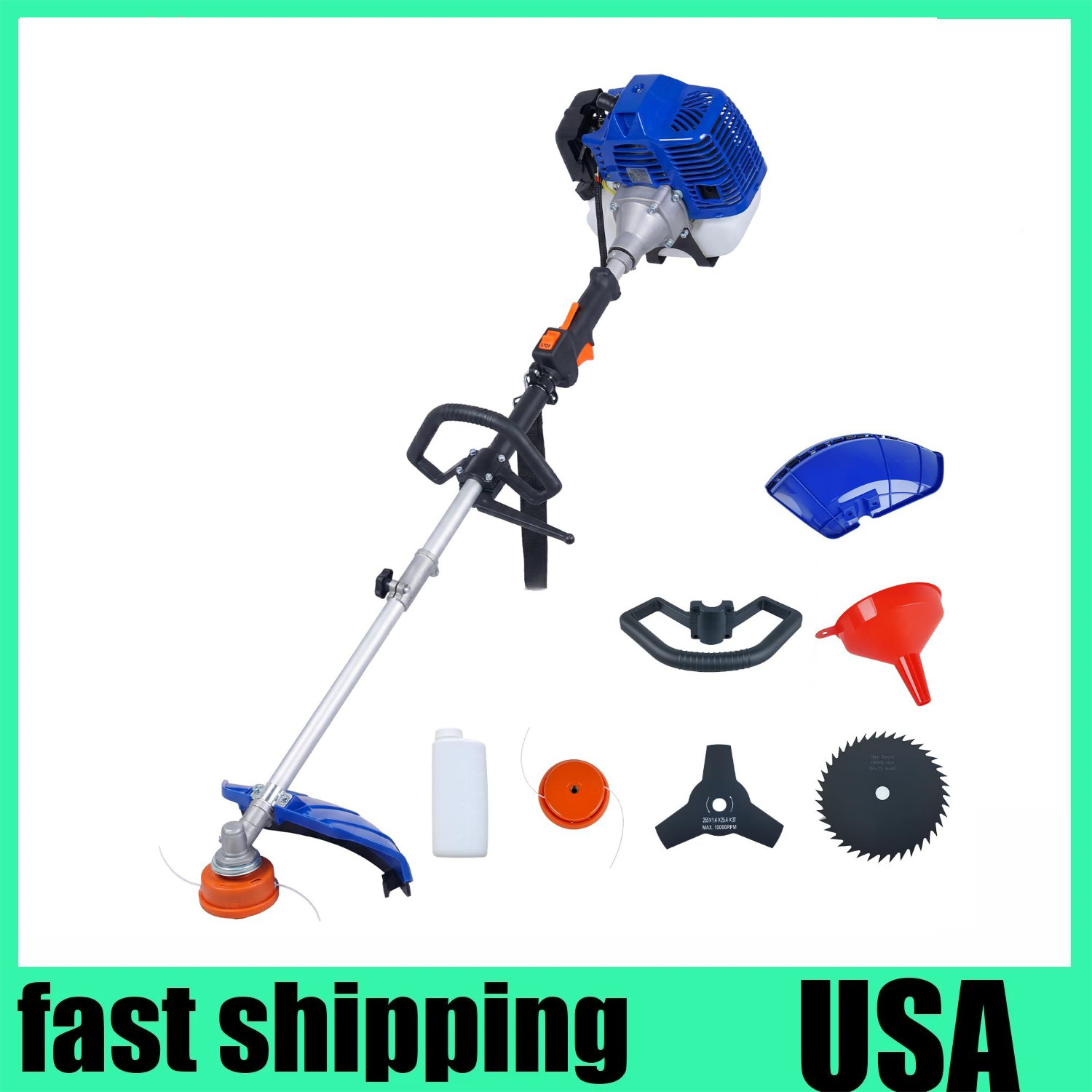 43CC Weed Wacker Gas Powered, 3-in-1 Gas Weed Eater 2-Cycle String Trimmer Yard
