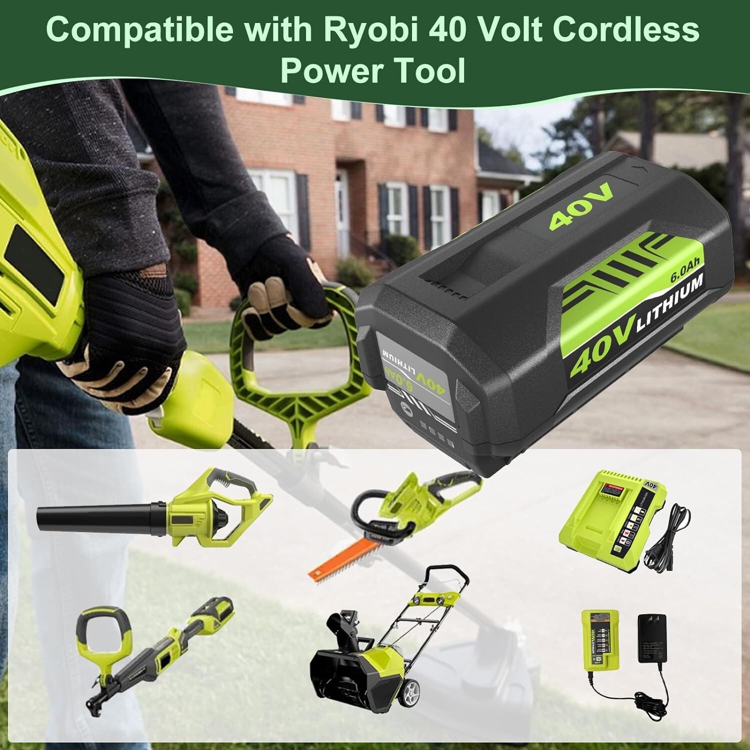 6000mAh Battery or Rapid Charger For Ryobi 40 Volt Lithium OP4050 OP40602 Tool