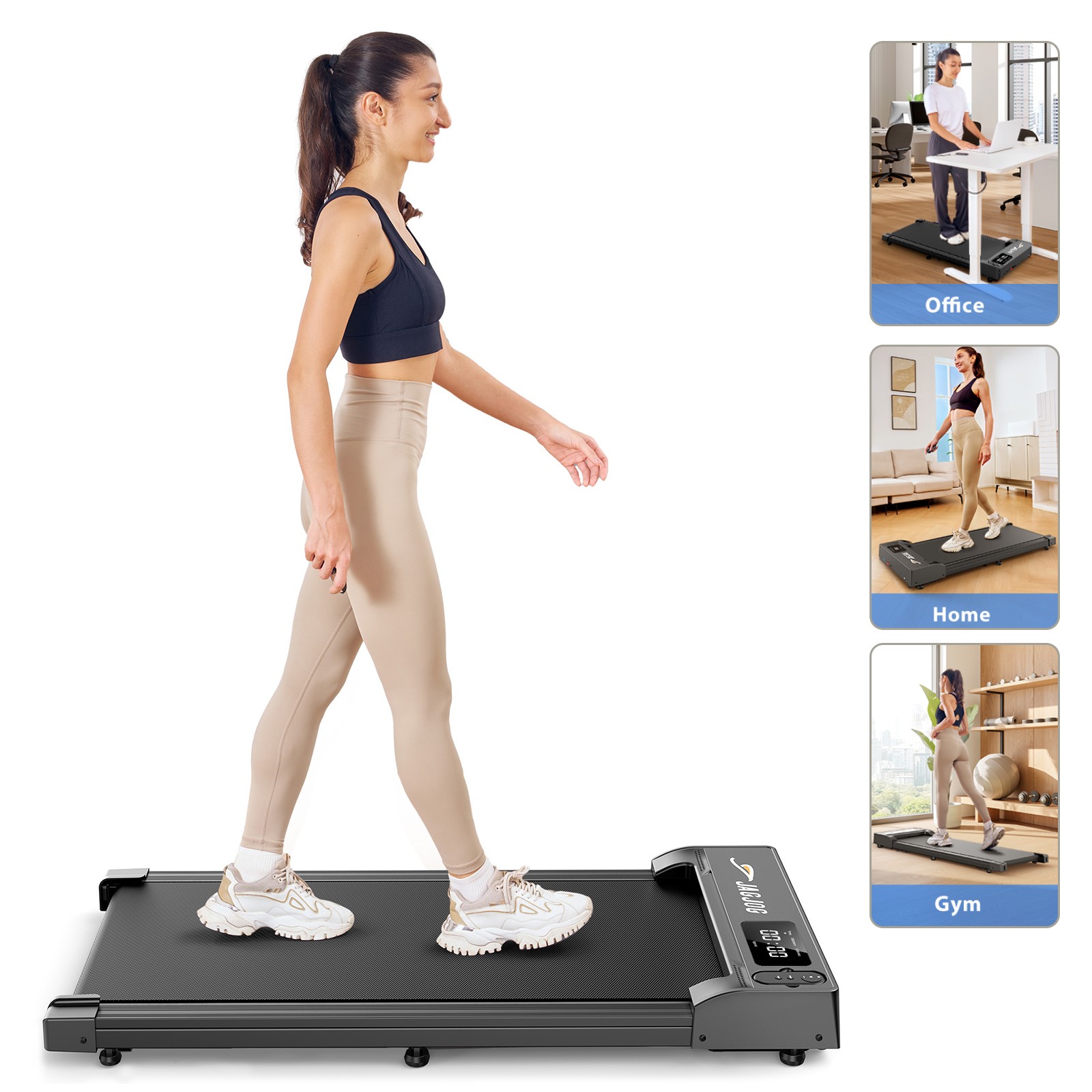Foldable Walking Pad 2in1 Under Desk Treadmill for Home with Remote Control LED