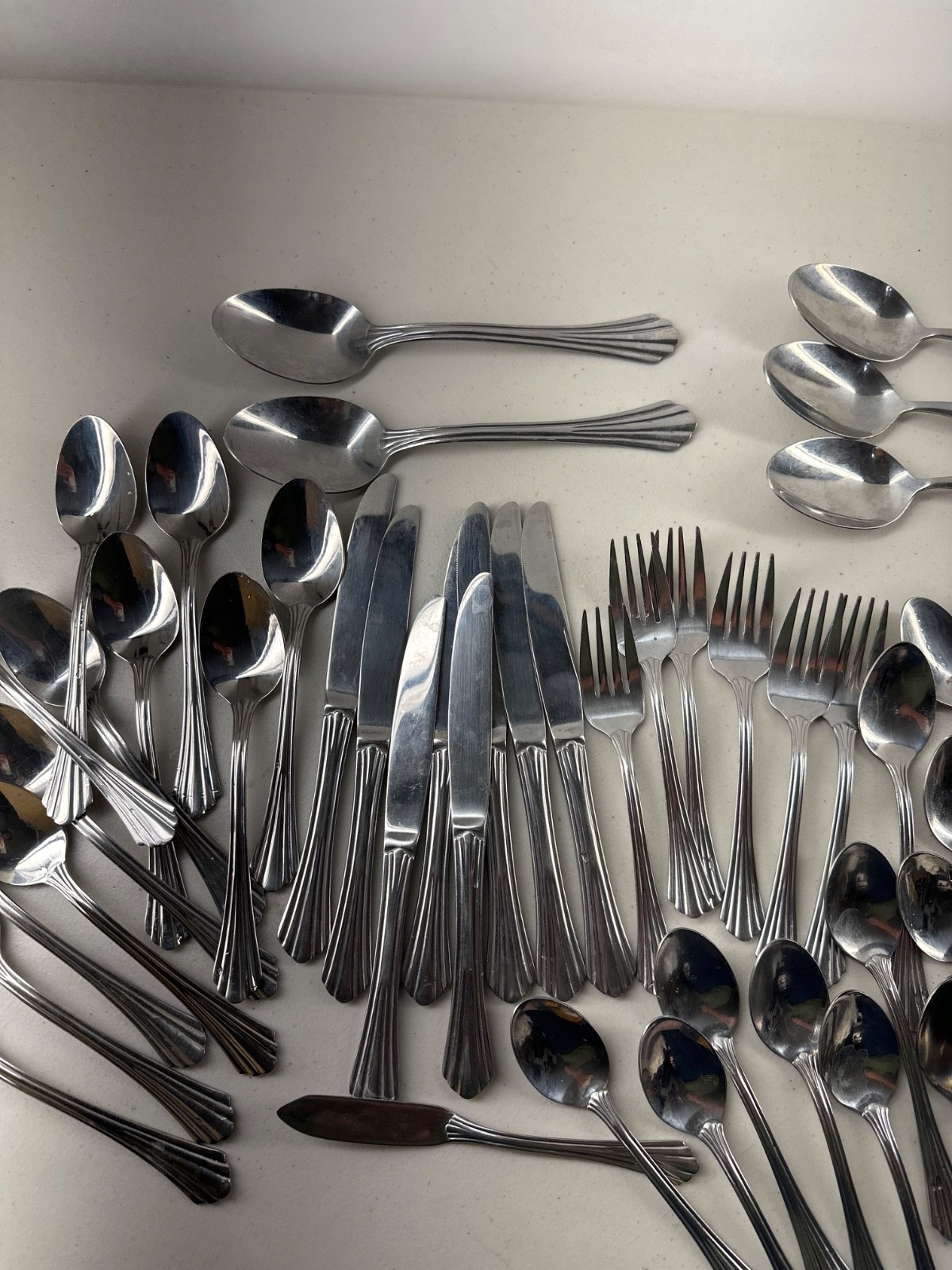 Oneida Dublin Stainless Lot of 59 Forks Spoons Misc Flatware Vintage Parts Set
