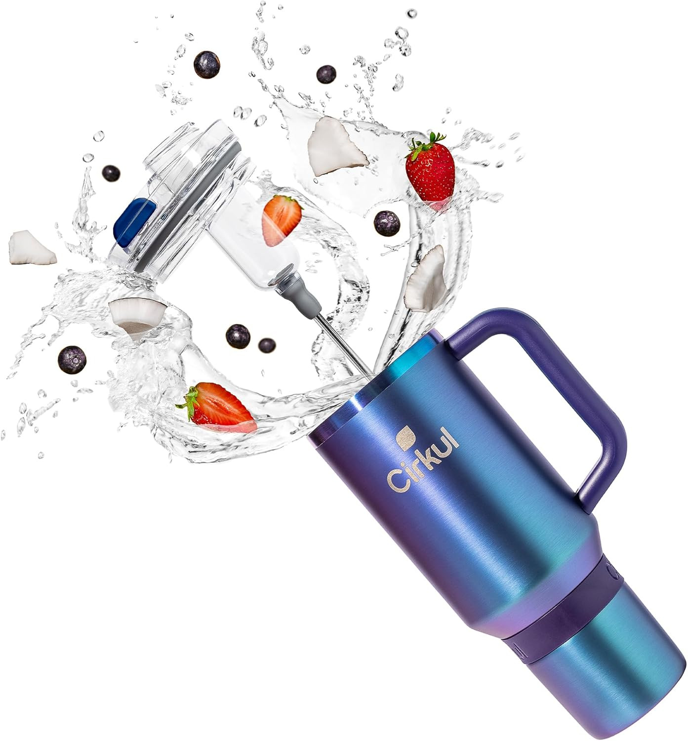 Cirkul 40Oz. Chameleon Stainless Steel Tumbler with Handle, All-Day Strawsip, Do