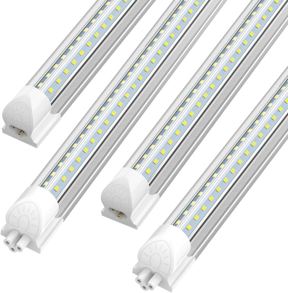 T8 2FT 4FT 8FT LED Shop Light Fixture 20W-120W LED Tube Light 6000K Linkable 36W