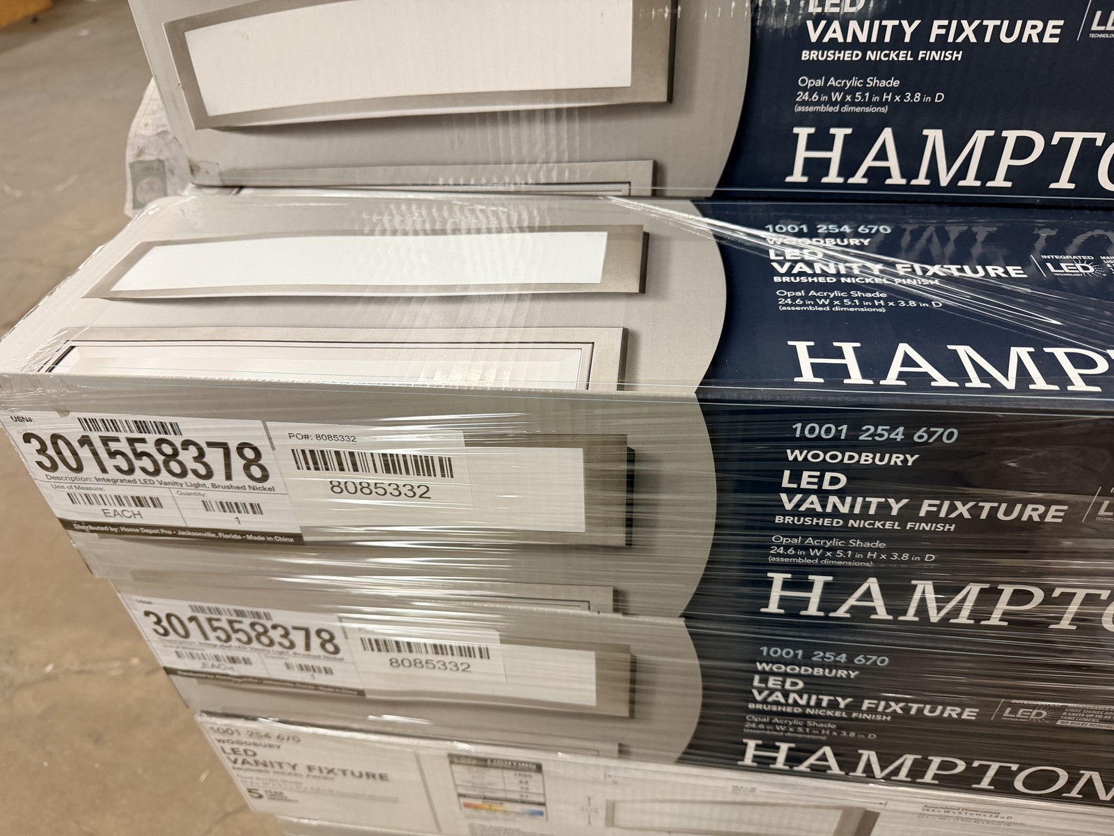 Hampton Bay Woodbury 24.6in LED Vanity Fixture Brushed Nickel 1001 254 670