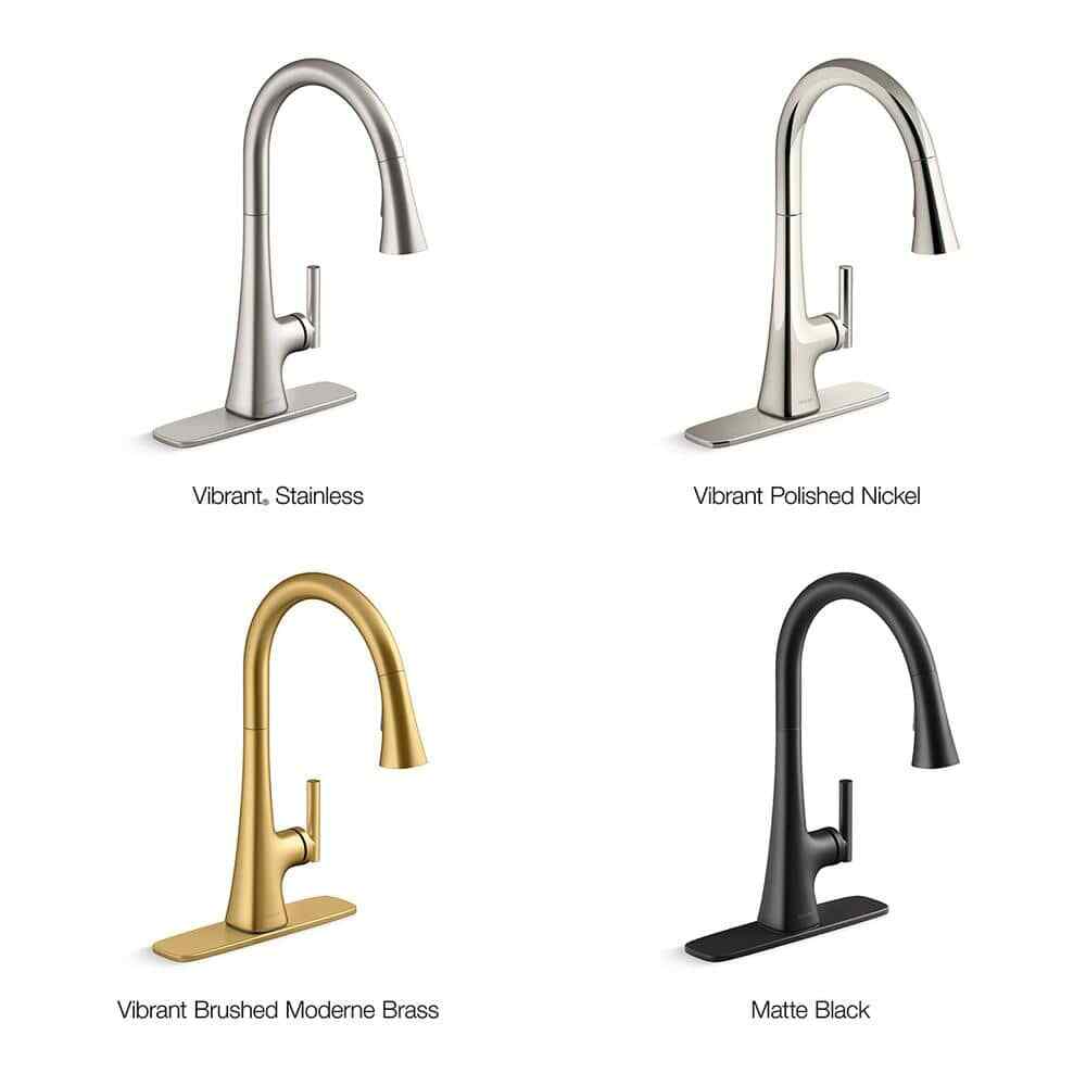 KOHLER Conti Pull Down Sprayer Kitchen Faucet in Vibrant Polished Nickel