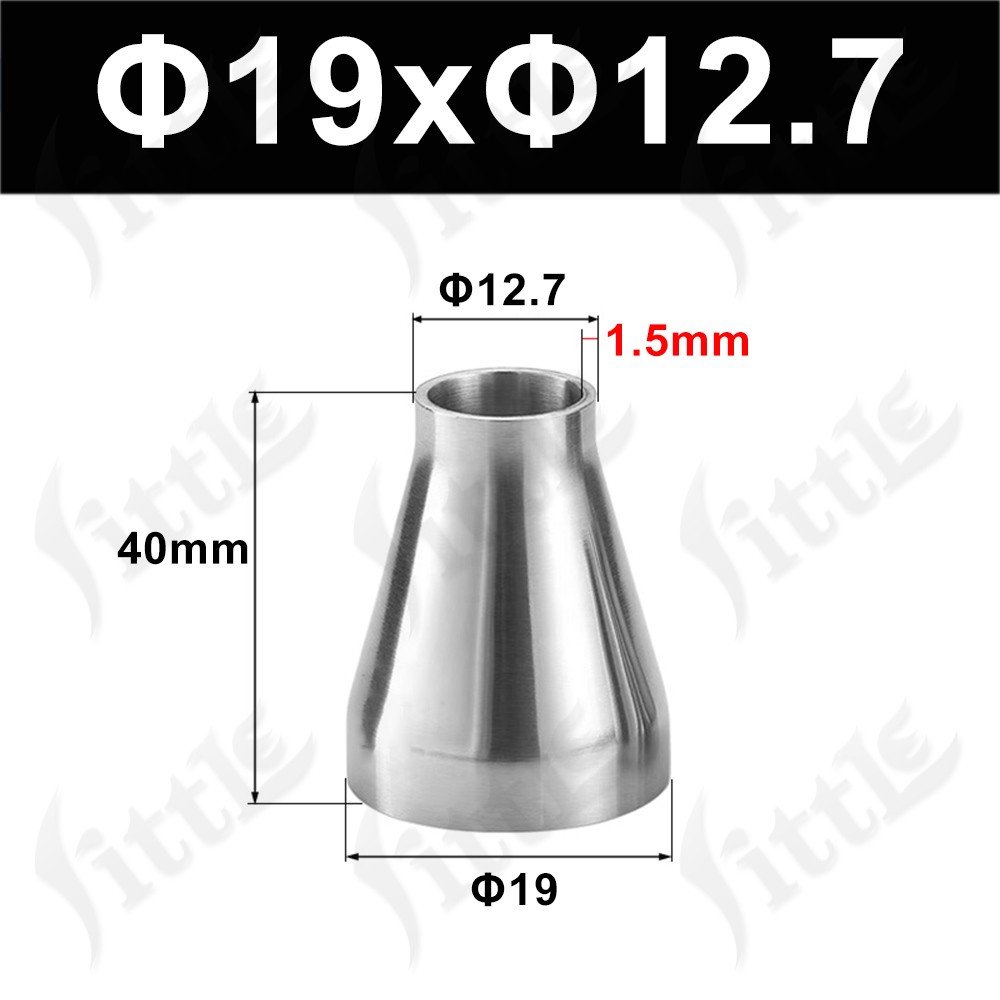 Stainless Steel Cone Reducer Adapter OD Welded Joint Exhaust pipe Φ19-Φ159