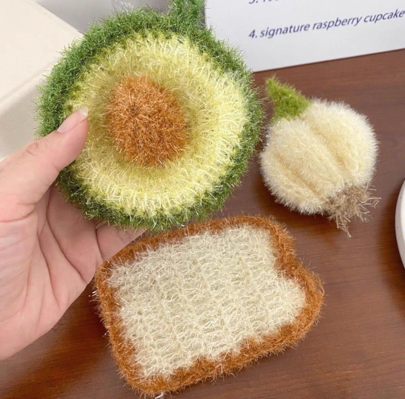 Toast, avocado, dishwashing towel, easy to clean kitchen cleaning cloth
