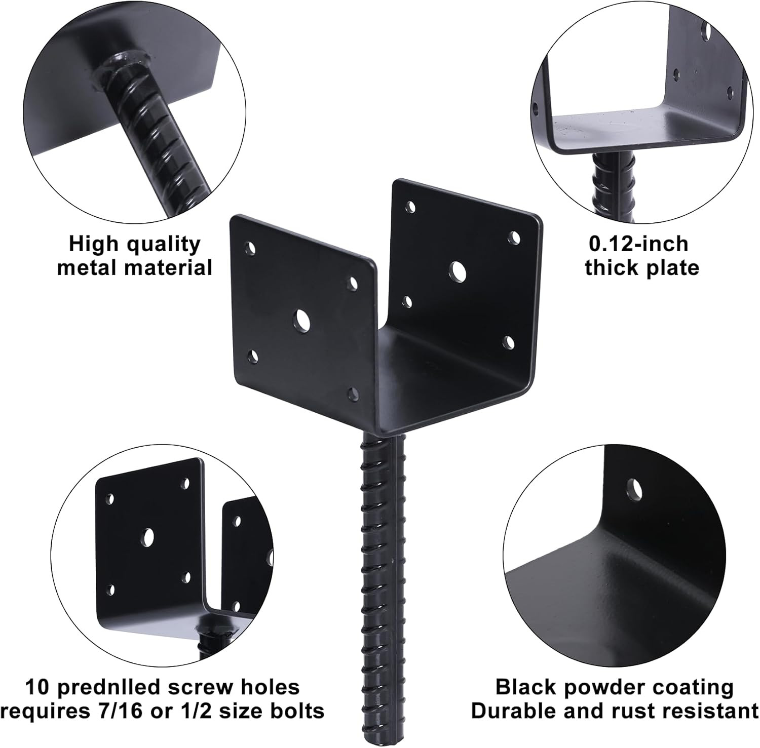 Post Anchor Holder Pergola Brackets Base 4×4 inches 4 Pack