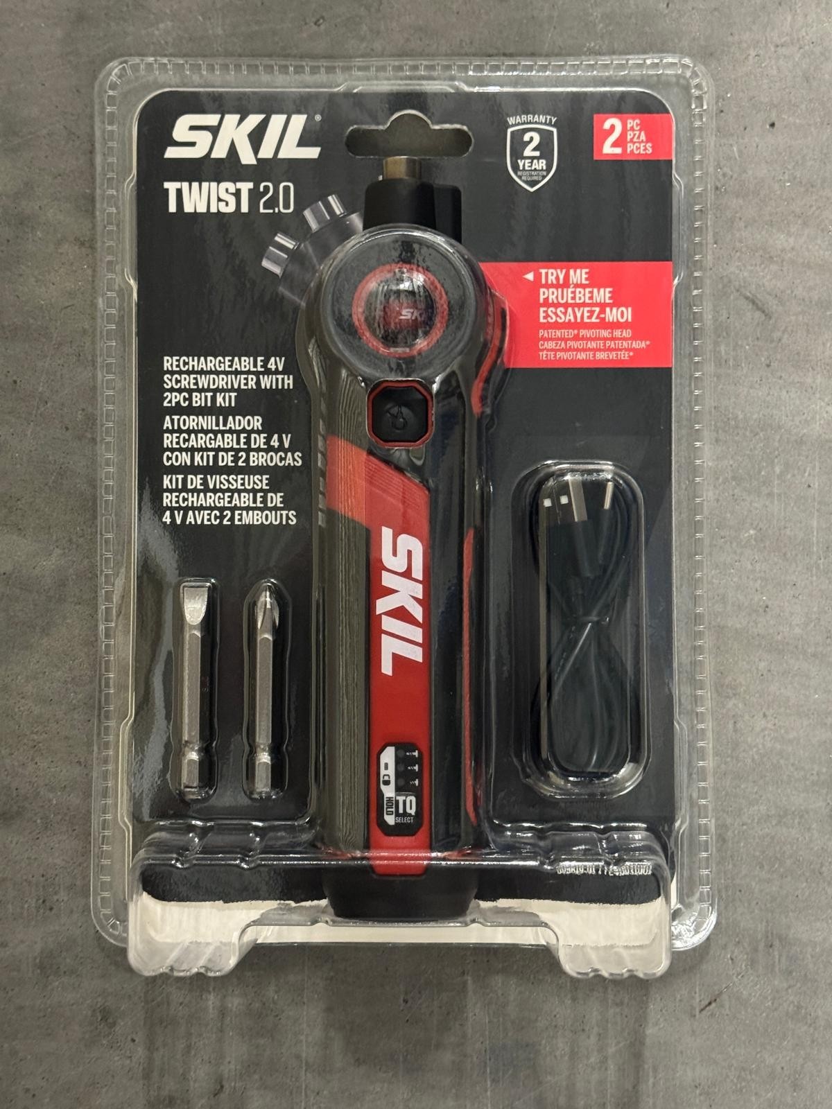 SKIL Twist 2.0 Rechargeable 4V Screwdriver with USB Charging Cable – SHIPS FREE