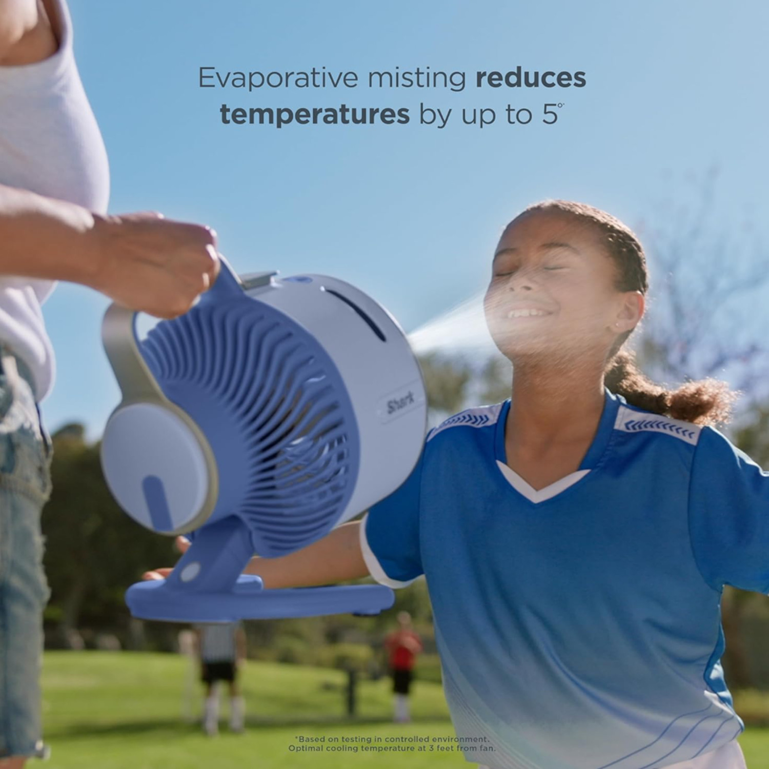 Shark FlexBreeze HydroGo Fan – Ultra-powerful Portable Misting Fan – Gray, FA052