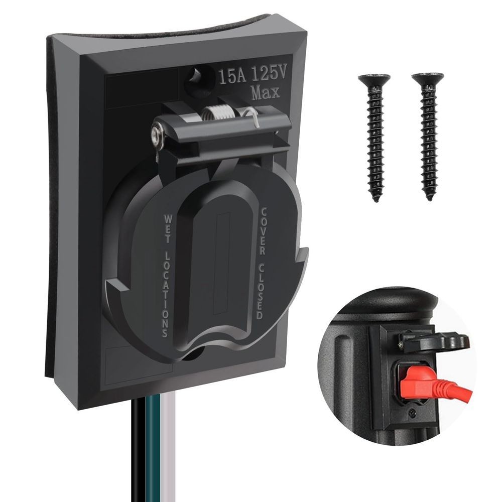 AC 125V 15A Lamp Post Grounded Outlet Waterproof for Outdoor Lamp Poles C681