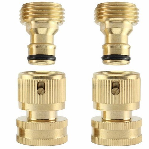 4Pcs 3/4 Garden Hose Quick Connect Water Brass Female Male Connector Coupler