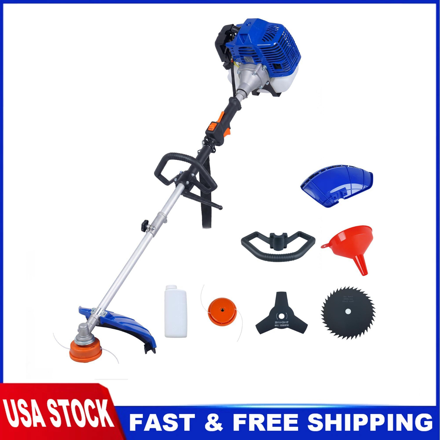 43CC Weed Wacker Gas Powered, 3-in-1 Gas Weed Eater 2-Cycle String Trimmer Yard