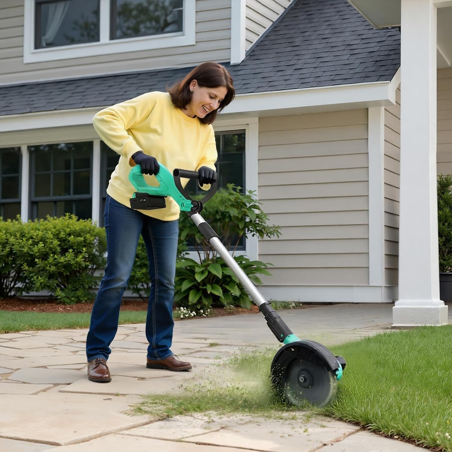 20V Cordless Lawn Edger, 9-Inch Blade, 4.0Ah Battery Powered Edger Lawn Tool