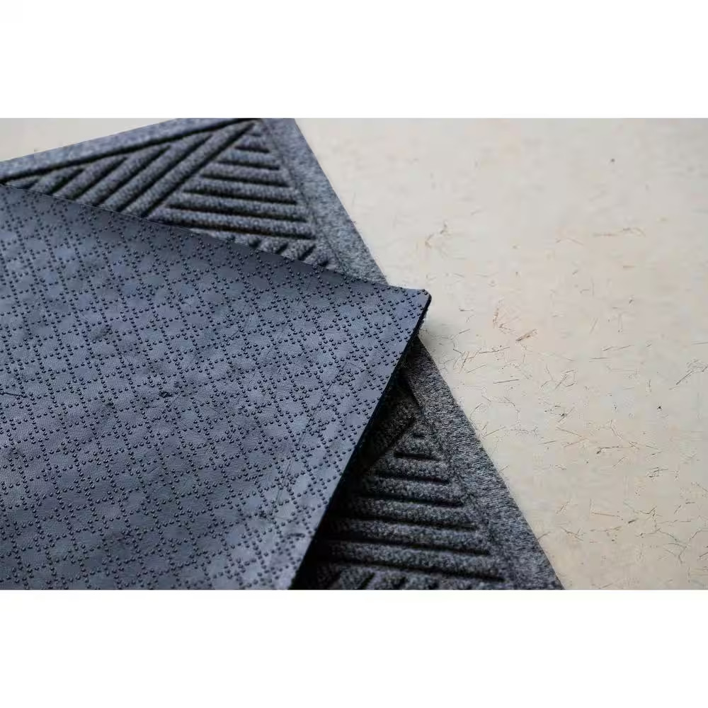 Waterhog Diamonds Charcoal 35 In. X 97 In. PET Polyester Indoor Outdoor Runner D