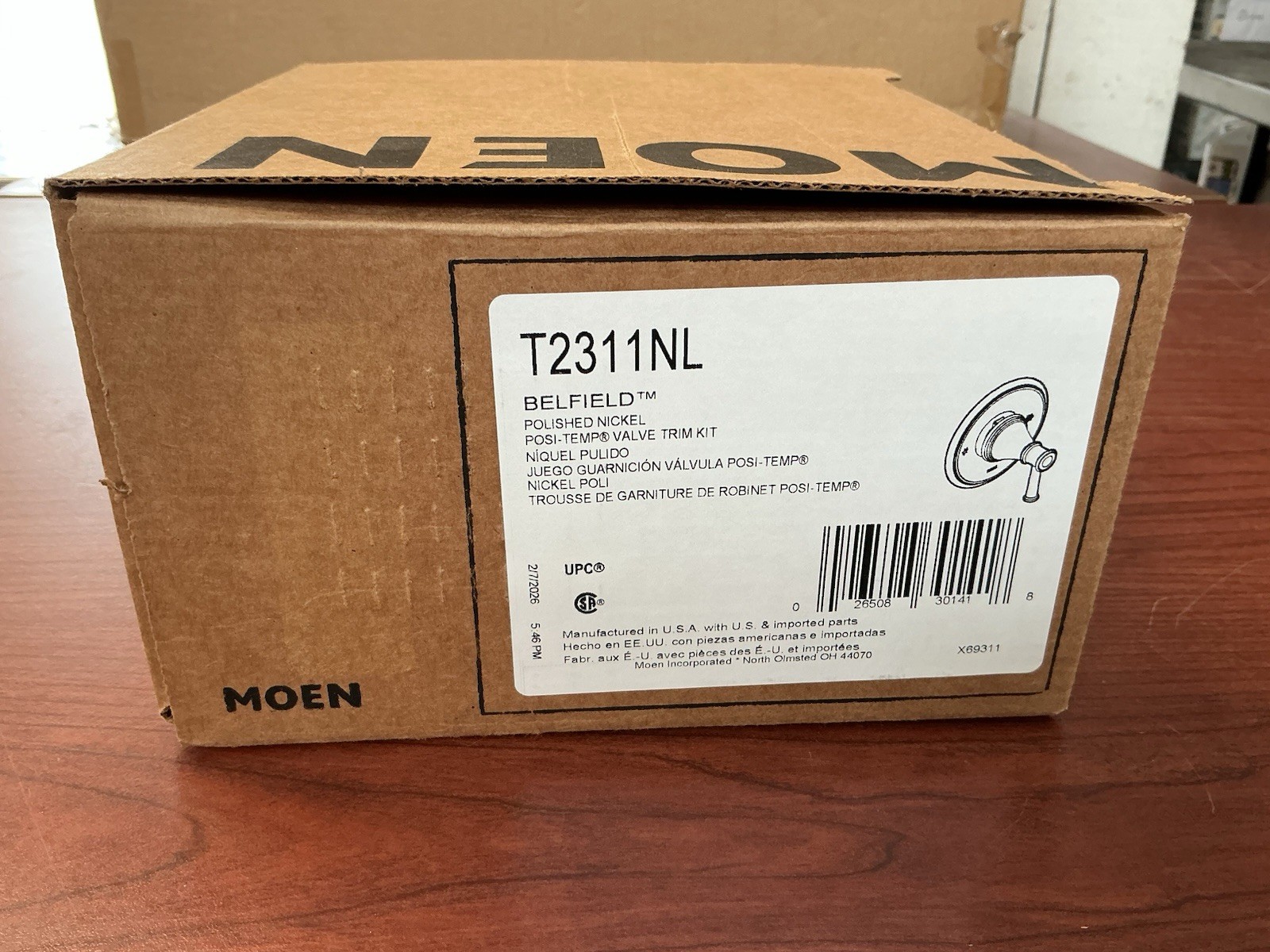 NEW Moen T2311NL Belfield Posi-Temp 1-Handle Valve Trim Polished Nickel B317