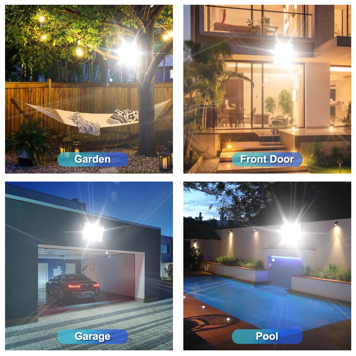 2000W LED Solar Flood Lights Outdoor Street Light Dusk to Dawn Flood Wall Lamp