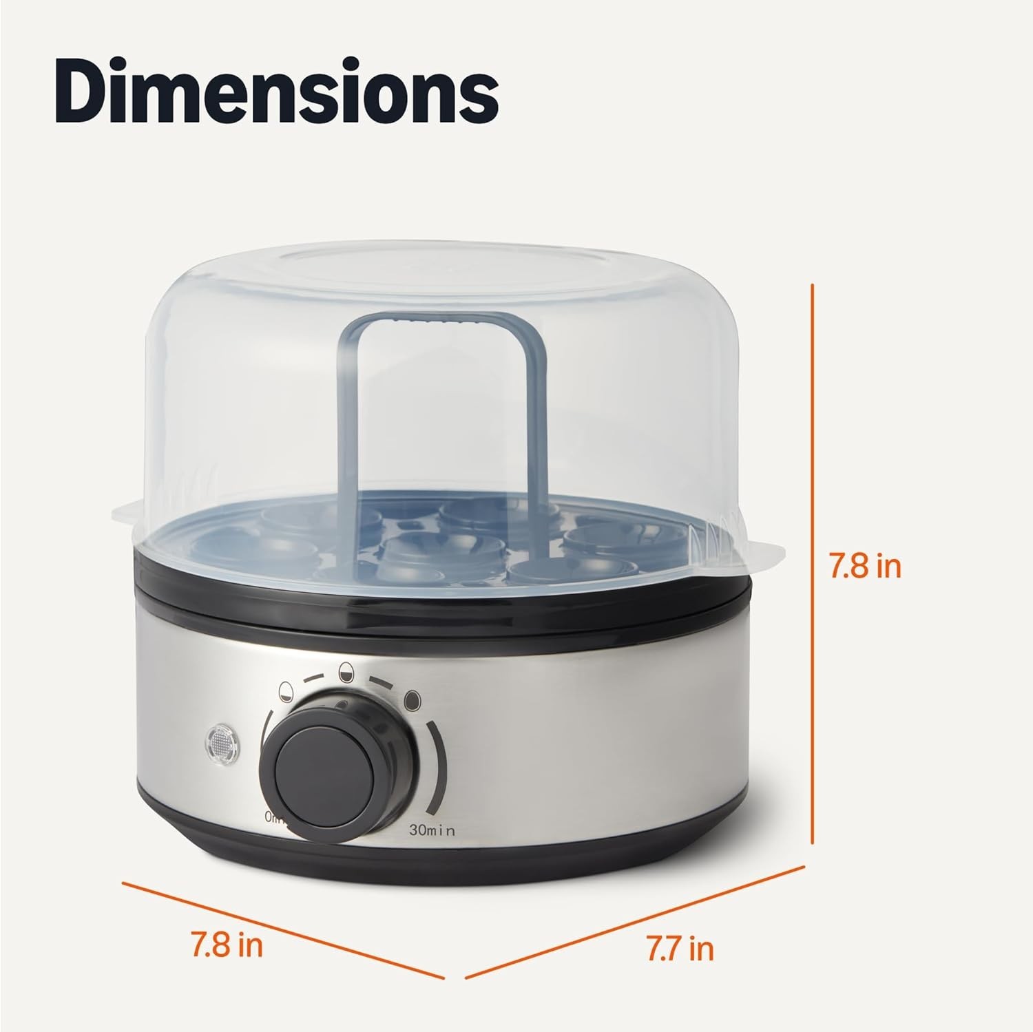 Electric Egg Cooker Hard-Boiled Eggs W/ Auto Shutoff Dishwasher-Safe Parts 7-Egg