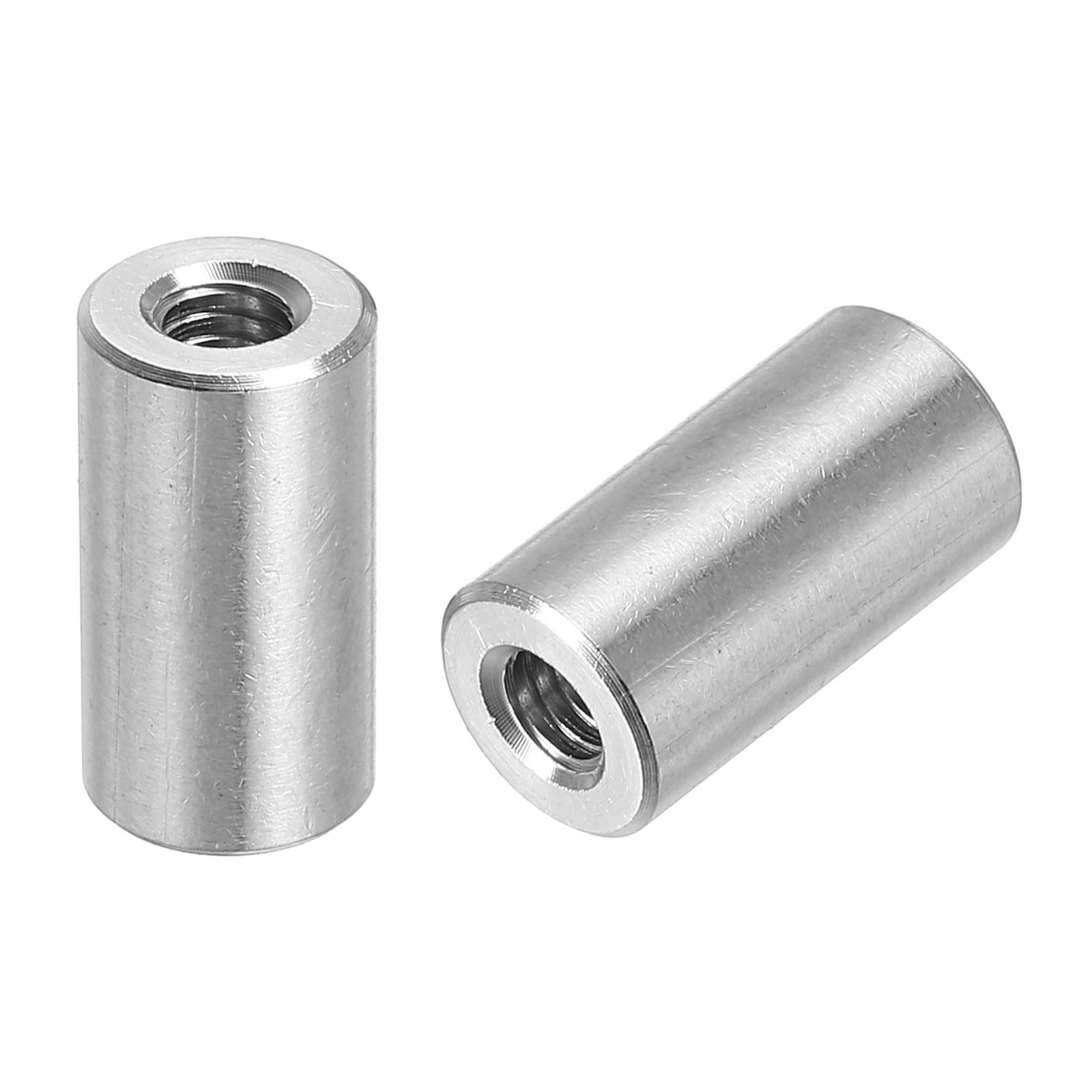 10Pcs Round Connector Nuts, M4x12x8mm Coupling Nut Sleeve Rod Bar Stud Nut
